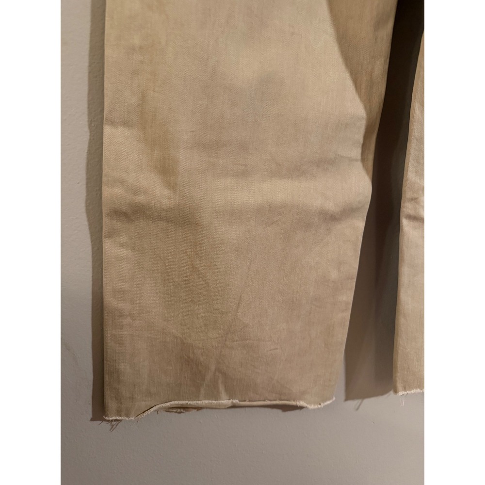 OAT New York Womens High Rise Wide Leg Raw Hem Pants Tan Khaki Size 12/31 - Picture 7 of 10